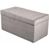 Velora Home&Living VELORA H&L Panca Contenitore 45 x 90 cm Argento - Pouf in Velluto con Seduta Imbottita, Struttura Solida, Portata fino a 300 kg, Panca per Ingresso Camera da Letto e Soggiorno