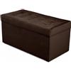 Velora Home&Living VELORA H&L Panca Contenitore 45 x 90 cm Marrone scuro - Pouf in Velluto con Seduta Imbottita, Struttura Solida, Portata fino a 300 kg, Panca per Ingresso Camera da Letto e Soggiorno