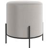HOMCOM Pouf velluto gambe acciaio Ø35x38cm Grigio chiaro