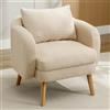 KOMHTOM Divano beige Poltroncina camera da letto Poltrona da lettura per soggiorno camera da letto balcone (beige)