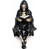 BRTNUP Figura gotica Dark Fantasy - Statua di lettura scheletro gotico