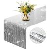 WWYSSZ Runner da Tavolo per Feste Disco, 30 X 275 cm Runner Tavola Argento
