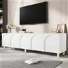 luckdect Mobile TV, supporto TV, 5 porte a spinta, lunghezza 180 cm, mobile TV da soggiorno, armadio basso soggiorno interno per TV fino a 70 pollici