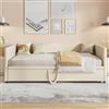MOTUZP Divano letto estensibile 90x200 cm, Letto allungabile divano, LettO matrimoniale, LETTO estraibile LETTO giornaliero, Sofa Bed, tessuto in velluto (Beige, 90/180 x 200 cm)