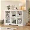 Fobyfurny Libreria, 106 x 34 x 80 cm, Bianco e Marrone,