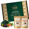 CAMINO DE CABRAS Tisane Confezione Regalo - Tè Energizzante + Tisana Anti Stanchezza - Tè verde, Mate, Maca, Matcha, Spirulina, Guarana, Ibisco, Bacche di Goji, Acai, Lamponi, Vaniglia - Tè Sfuso - Set tisane 2x100g