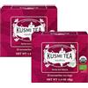 Kusmi Tea - AquaRosa - Miscela Aromatizzata di Ibisco e Bacche Nere - Infuso Biologico Senza Teina - Da Gustare Caldo o Freddo - Confezione da 2-2x20 Bustine di Tè