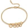 Jeweidea Bracciale da Donna Personalizzato con Pietra Natale Nome Inciso, Acciaio Inossidabile Catena Regolabile Cuore Ciondolo Argento Oro Regalo per Mamma, Nonna, Festa della Mamma Natale