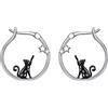 Fryneauy Animali Carini S925 Argento Sterling Orecchini A Cerchio Gioielli Per Donna IT1