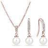 Philip Jones Set di gocce di perle placcate in oro rosa creato con cristalli Zircondia®