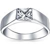 Bling Jewelry Personalizza Anello Solitario Unisex 1CTW con Zaffiro Blu Simulato Rotondo AAA CZ Anello di Fidanzamento da Uomo Anello Mignolo in Argento Sterling .925 per Uomo Personalizzabile