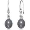 Philip Jones Anelli dell'orecchio in argento grigio perla Creato con cristalli Austriaci