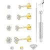 Sllaiss 8 Pezzi Orecchino per Naso in Titanio G23 con Moissanite