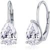 LeCalla Orecchini da donna in argento Sterling 925 con zirconia cubica, taglio a pera, con chiusura a monachella, con solitario a goccia, con pietra portafortuna, idea regalo per lei, 15 mm