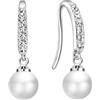 Philip Jones Orecchini pendenti con perle placcate in argento creati con cristalli Zircondia®