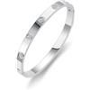RUIQUAN Braccialetto dell'amicizia, placcato oro 18 carati, con cristalli, ottimo regalo per festa della mamma, San Valentino, matrimonio, coppie e compleanni, 17, Argento sterling, Zirconia cubica