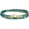 COAI Bracciale da Uomo in Pietre Naturali, Bracciale Doppio Strato da Uomo con Perline Heishi di Pietre Dure Stile Boho
