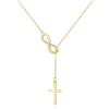 Philip Jones Collana Infinity placcata oro con croce, Placcato oro