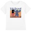 Lilo and Stitch Lilo & Stitch Into The Sunset Unisex Kids T Shirt, Bianco, 7-8 Anni Bambini e Ragazzi
