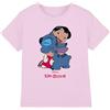 Lilo and Stitch mandarin creative ltd Lilo & Stitch, Maglietta da Bambina Anni '90, Rosa, 7-8 Anni, Rosa, 7-8 Anni