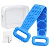 Generico Silicone Body Scrubber Belt, Double-Sided Silicone Back Scrubber for Shower, Soft Bath Brush with Loop Handles Reach Your Back During Showers, 360° Anti-Slip, Travel Size Rubbing Tool (Purple)