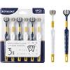 Vonmerie Set di 6 spazzolini da denti a 3 lati 2025, tripla azione di pulizia per adulti e bambini, setole ultra morbide (spazzole a spirale)