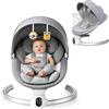 Hlieeosfcn Altalena elettrica con app e telecomando, 5 angoli di oscillazione e 3 impostazioni di timer, Bluetooth, altalena portatile per neonati con alimentazione USB, sdraietta ergonomica per bambini da 0 a 6