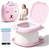 KORVORIA WC Pieghevole per Bambini - Vasino Portatile per Bambini | Vasino educativo (Rosa): incl. 1 borsa, 5 sacchetti assorbenti, 15 fodere. Ideale per viaggi, campeggio o casa