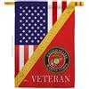 Americana Home & Garden Home of Marine Corps House Flag - Armed Forces USMC Semper Fi United State American Military Veteran Retire Official - Decoration Banner Small Garden Yard Gift Double-Sided Made in USA 28 X 40