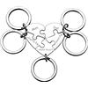 MeMeDIY Portachiavi Personalizzato con Puzzle Forma Cuore per Gli Amanti Dell'acciaio Inossidabile Set di Gioielli Birthstone