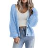 Hotouch Cardigan Donna Corto Maglia Scollo a V con Bottoni Open Front Elegante Casual Giacca da Spalla