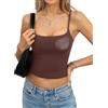 Tomwell Crop Top da donna con imbottiture integrate, doppia fodera, canottiera aderente con spalline sottili, canotta estiva basic Y2K Going Out Top