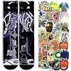 American Socks calzini Signature series calzettini sport colorati disegnati tubolari basket Skate ORIGINALE 1 paio + pack 10 stickers casuali (IT, Testo, L, Regular, Regular, Voodoo + sticks)