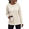 GLEENOD Maglia Donna Top a Pipistrello Basic Elegante Ampia | Maglia a nido d'ape, spalle scese, vestibilità ampia - maniche corte e lunghe