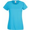 Fruit of the Loom SS050, maglietta da donna Azure Blue Large