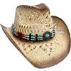 Carnavalife Cappello da cowboy in paglia stile western, per adulti, famiglia per colore e taglia, LU13809 beige ombreggiato, 58 cm