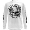 Harley-Davidson Camicia da uomo, Willie G Skull manica lunga, bianco 30296646