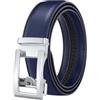 Torehueju Cintura da lavoro per uomo in pelle autentica monocromatica con fibbia automatica in lega traforata 110-120cm