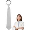 Luckyvestir Cravatta da donna nera, regolabile, pre-legata, con clip, per donne e ragazze, 35,6 cm