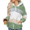 Yuson Girl Felpe con Cappuccio Donna Felpa in Pile Patchwork Manica Lunga Felpe Donna con Zip Autunno Invernale Felpa Pelosa Casual Giacca Teddy Outwear Caldo Cappotto con 2 Tasche(Verde, L)