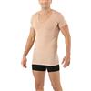 ALBERT KREUZ Uomo Maglietta Intima Tecnica Lana Merino -Tencel™ Lyocell Invisibile Scollo a v Profondo Maniche Corte Color Carne