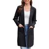 GRACE KARIN Cappotto Elegante Donna Invernale Maniche Lunghe Scollo Bavero con Tasche al Ginocchio Tinta Unita