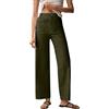 Generic Pantaloni corti in twill elasticizzato a gamba larga da donna, jeans a gamba larga con tasca applicata pantaloni chino a gamba dritta