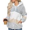 Yuson Girl Felpe con Cappuccio Donna Felpa in Pile Patchwork Manica Lunga Felpe Donna con Zip Autunno Invernale Felpa Pelosa Casual Giacca Teddy Outwear Caldo Cappotto con 2 Tasche(Grigio, L)