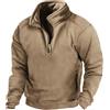 Cexiakong Felpa da uomo in pile con cerniera a 1/4, maglione termico da lavoro, per caccia, a maniche lunghe, funzionale, senza cappuccio, per l'inverno