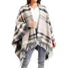 Rayson Poncho Donna Invernale Elegante Sciarpa alla Moda in Tartan con Motivo a Quadri Scialli e Pashmine Invernali Spessi Caldi e Morbidi(Beige)