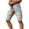 Oanviso Pantaloncini di Jeans Short da Uomo Skinny Ripped Pantaloni Corti in Denim Dritti Stretti Bermuda Jean Shorts Strappato Moda Estivi Pantalones Hip Hop B retrò Blu XL