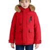 SEAUR Parka invernale per ragazzi, giacca invernale spessa per bambini, giacca invernale calda, con cappuccio rimovibile, 120 - 170 cm, 5 - 14 anni