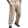 Generisch Pantaloni da uomo eleganti e dritti da uomo, colore bianco, per il tempo libero, leggeri, ariosi, morbidi, comodi, da lavoro, con tasche, gambe larghe, in tinta unita