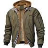 MEDUOLA Felpa con Zip da Uomo Doppia Zip con Cappuccio Giacca Invernale Cargo Maniche Lunghe Tasche Spessa Calda Stile Sportivo Informale